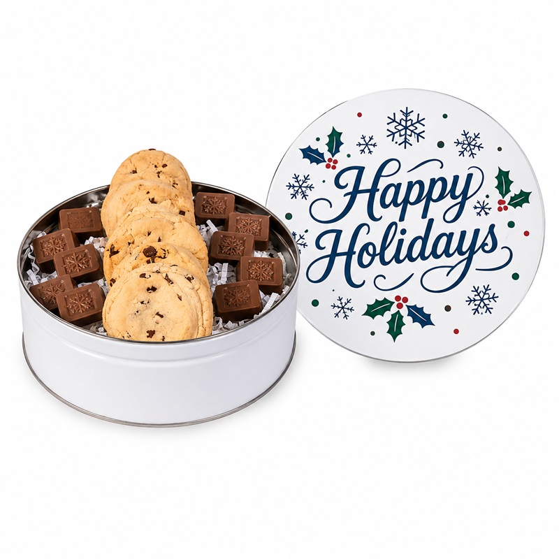 Molded Chocolate And Chocolate Chip Cookie Tin I