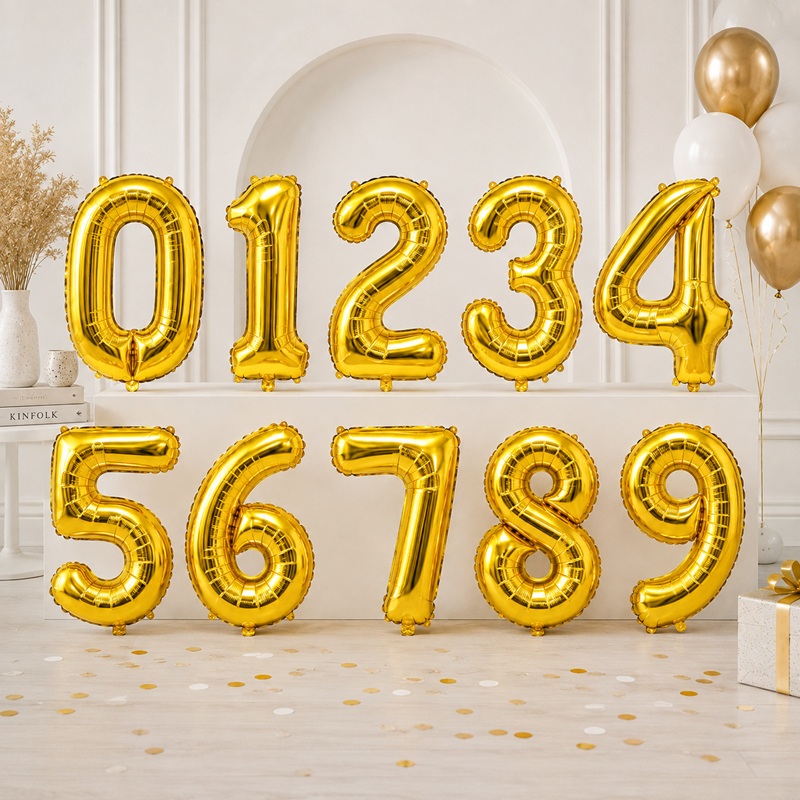 40 Inch Air-inflated Number Foil Balloons