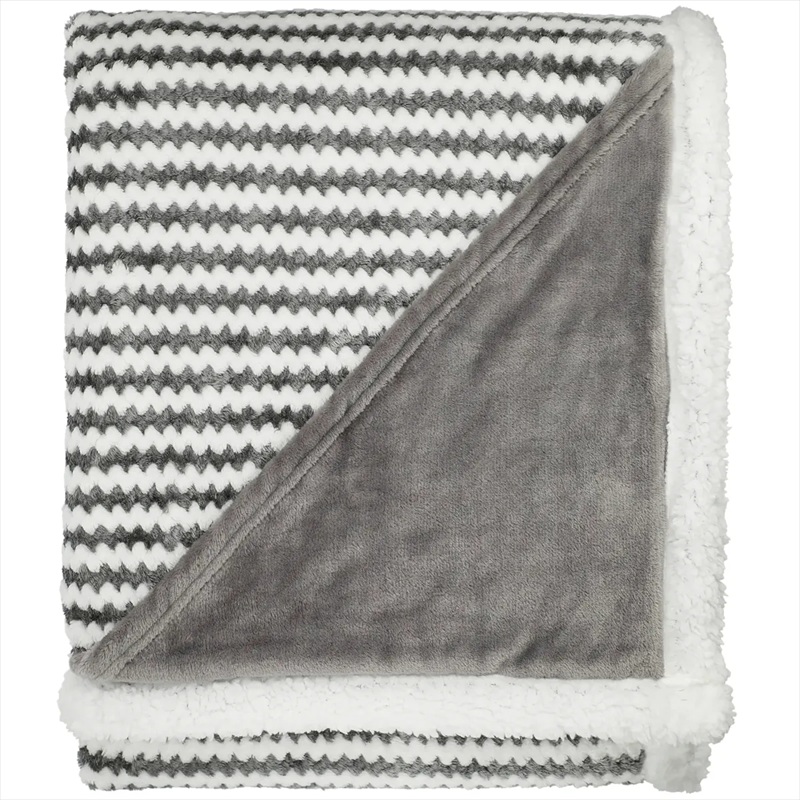 Field & Co.&reg; Chevron Striped Sherpa Blanket