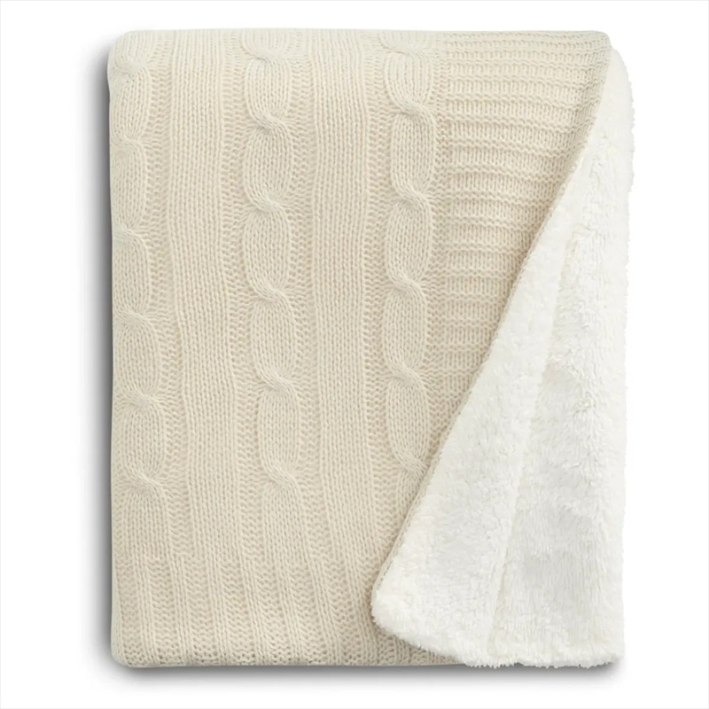 Blank Field & Co.&reg; Cable Knit Sherpa Blanket