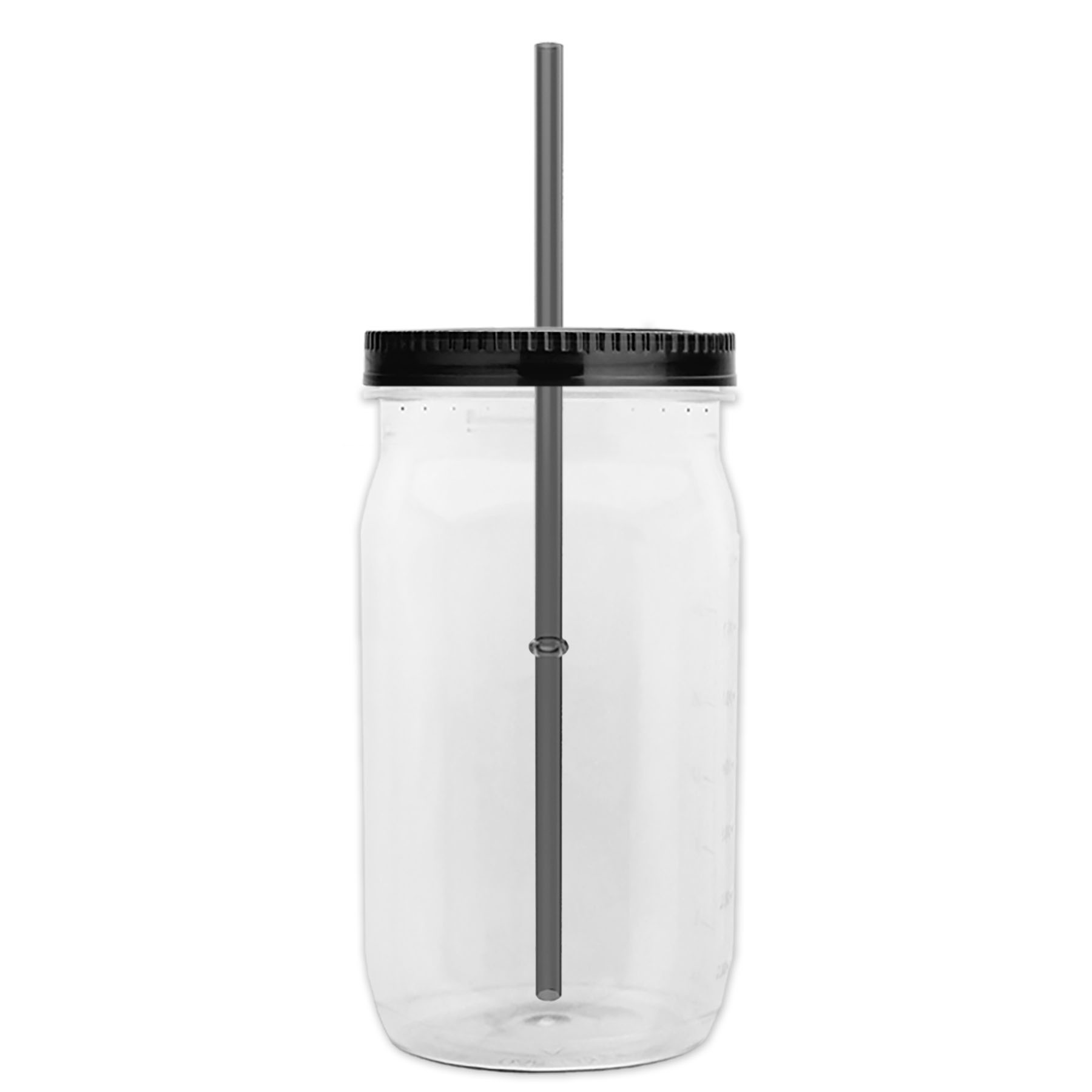 27 Oz. Tritan Clear Mason Jar With And Straw