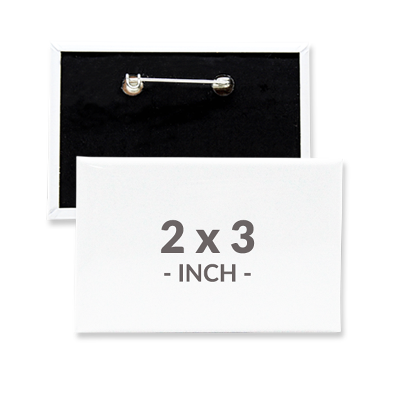 2 X 3 Inch Rectangle Custom Buttons