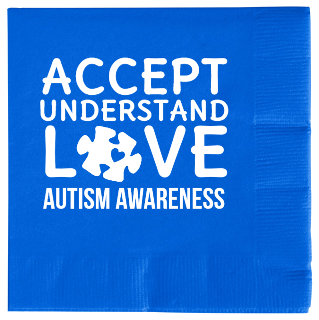 Autism Awareness Accept Understand L Ve 2ply Economy Beverage Napkins Style 133257