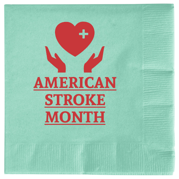 American Stroke Awareness Month AmericanStrokeMonth 2ply Economy Beverage Napkins Style 106055