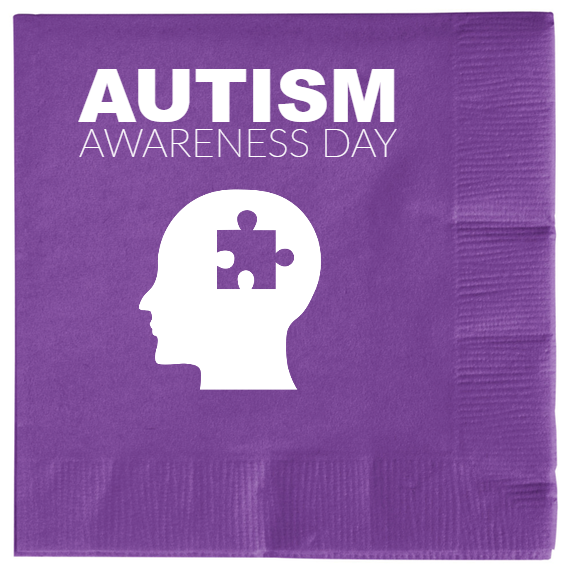 Autism Awareness Day 2ply Economy Beverage Napkins Style 134144