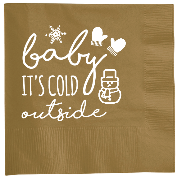 Christmas Baby Its Cold Outside 2ply Economy Beverage Napkins Style 114666