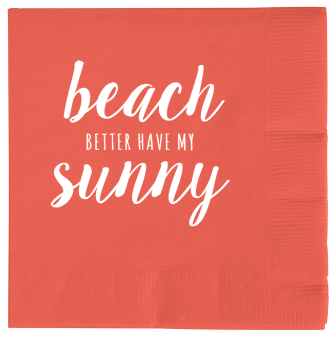Summer Beach Sunny B T H A V Y 2ply Economy Beverage Napkins Style 139078