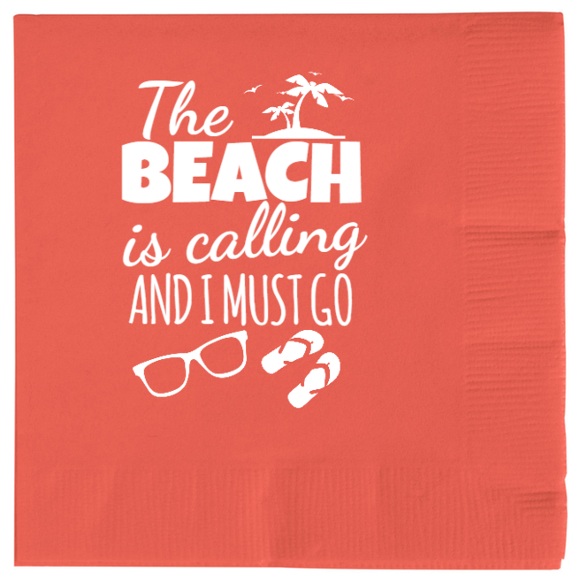 Summer Beach The Is Calling And I Must Go 2ply Economy Beverage Napkins Style 139431