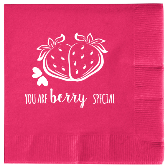 Happy Valentine\'s Day Berry You Are Special 2ply Economy Beverage Napkins Style 100933