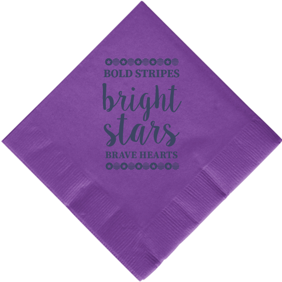 Fourth Of July Bold Stripes Brave Hearts Bright Stars 2ply Economy Beverage Napkins Style 107921
