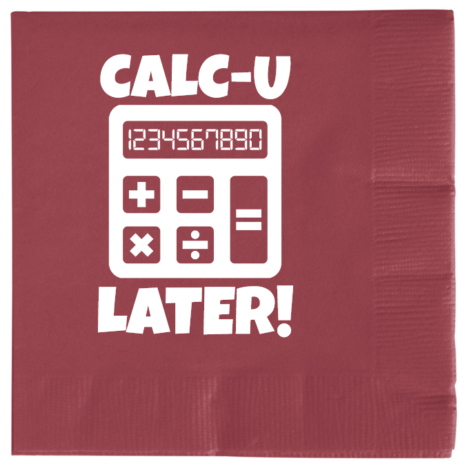 Back To School Calc-u Later 2ply Economy Beverage Napkins Style 139130
