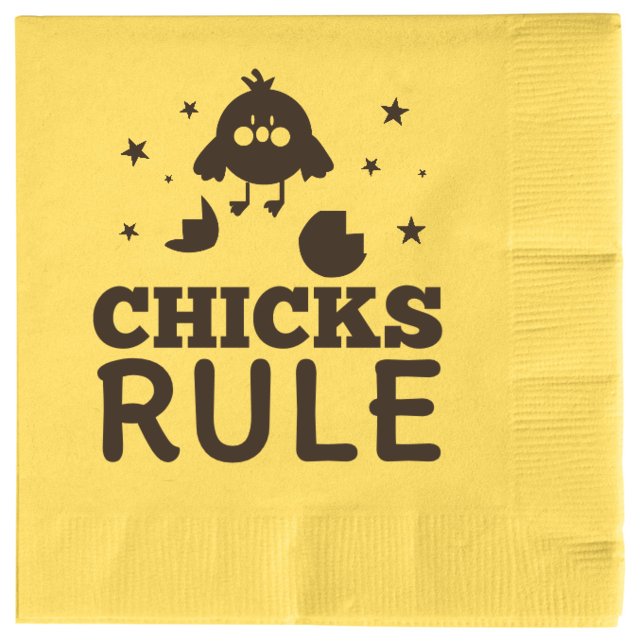 Happy Easter Day Chicks Rule 2ply Economy Beverage Napkins Style 133437