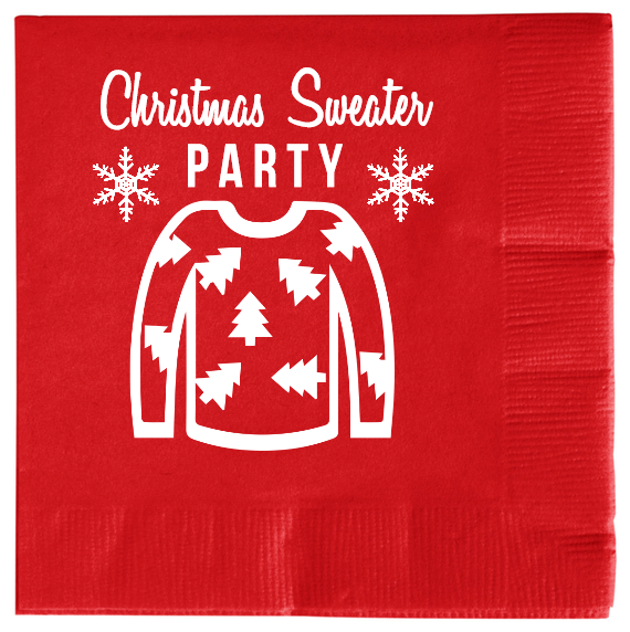 Christmas Sweater P Y 2ply Economy Beverage Napkins Style 114630