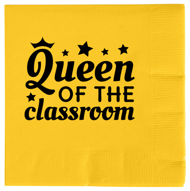 Back To School Classroom Queen Of The 2ply Economy Beverage Napkins Style 138776