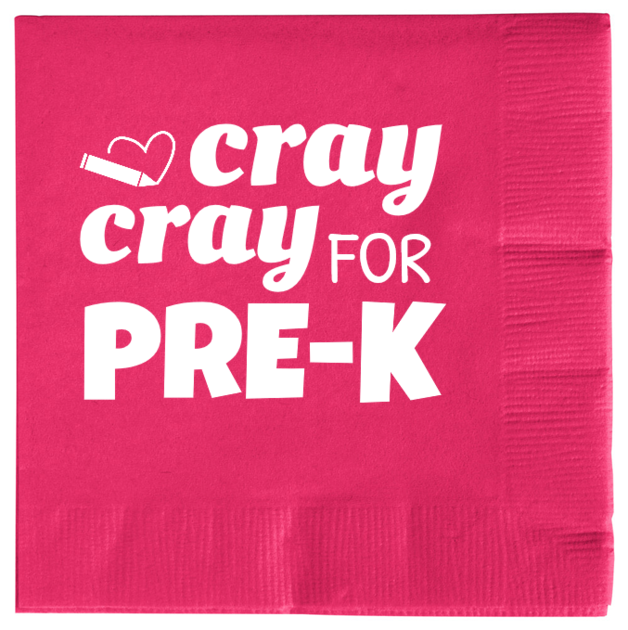 Back To School Cray Pre-K For 2ply Economy Beverage Napkins Style 139778