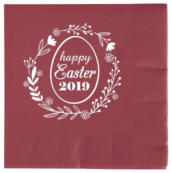 Easter Happy 2019 2ply Economy Beverage Napkins Style 103939