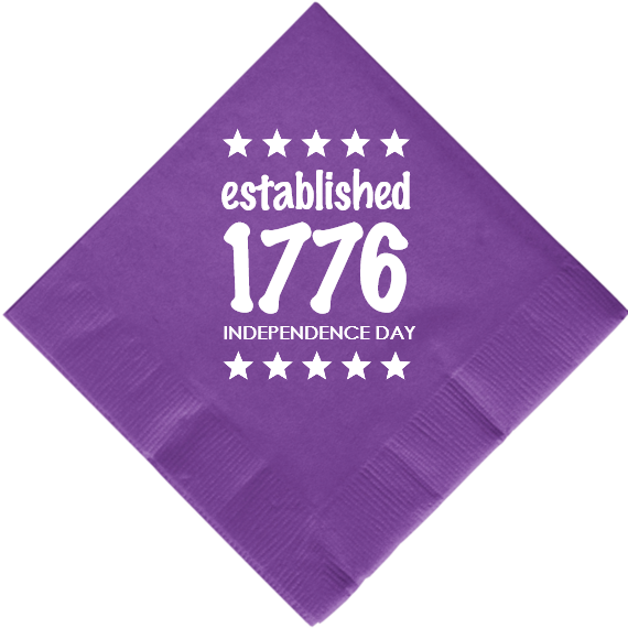 Fourth Of July Established 1776 Independence Day 2ply Economy Beverage Napkins Style 107928