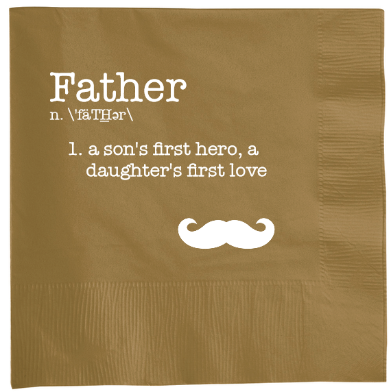 Happy Fathers Day N fthr 1 Sons First Hero Daughters Love 2ply Economy Beverage Napkins Style 107564