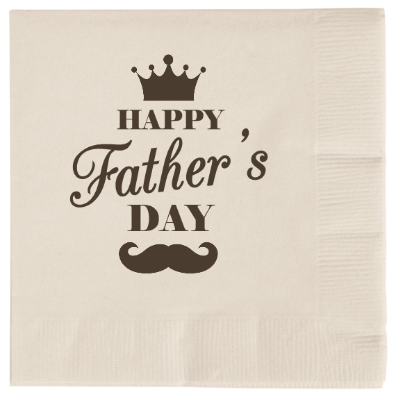 Fathers Day Happy 2ply Economy Beverage Napkins Style 106740