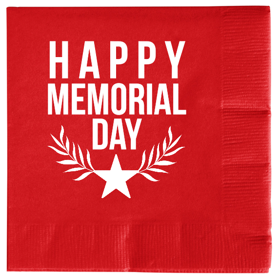 Memorial Day H P 2ply Economy Beverage Napkins Style 106281
