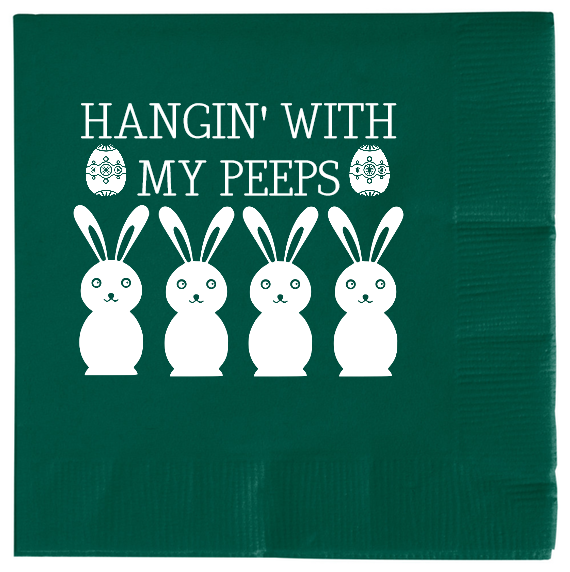 Happy Easter Day Hangin With My Peeps 2ply Economy Beverage Napkins Style 104224