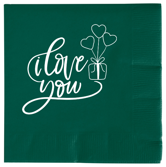 Happy Valentine Day 2ply Economy Beverage Napkins Style 100678