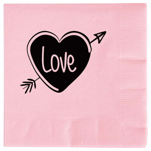 Happy Valentine Day 2ply Economy Beverage Napkins Style 100134