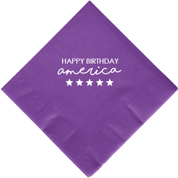 Fourth Of July Happy Birthday America 2ply Economy Beverage Napkins Style 107624