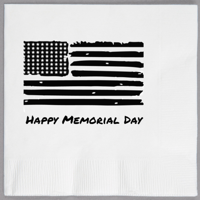 Memorial Day Happy 2ply Economy Beverage Napkins Style 135707