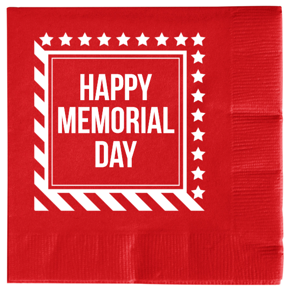 Memorial Day Happy 2ply Economy Beverage Napkins Style 106326