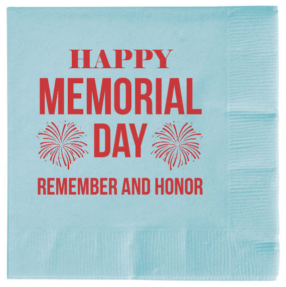 Memorial Day Happy Remember And Honor 2ply Economy Beverage Napkins Style 106260