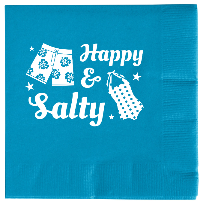 Summer Happy Salty 2ply Economy Beverage Napkins Style 139715