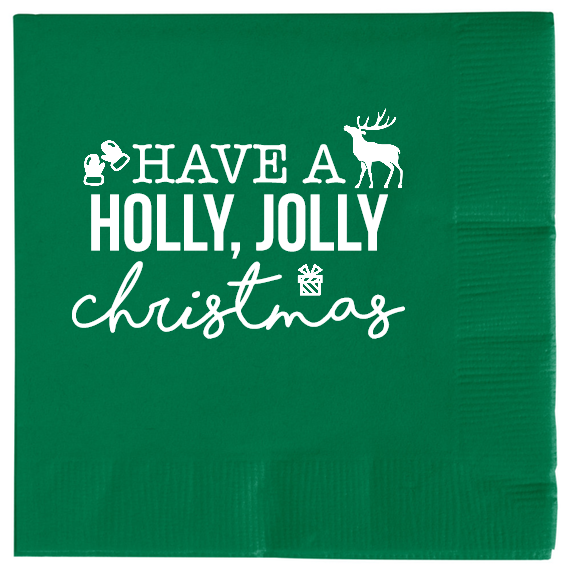 Christmas Have Holly Jolly 2ply Economy Beverage Napkins Style 114624