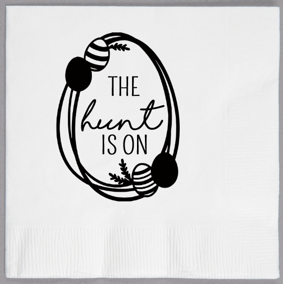 Happy Easter Day Hunt The Is On 2ply Economy Beverage Napkins Style 104103