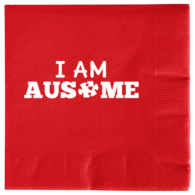 Autism Awareness Am Aus Me 2ply Economy Beverage Napkins Style 133264