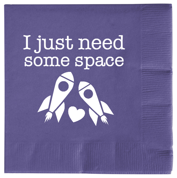 Wedding Just Need Some Space 2ply Economy Beverage Napkins Style 101545
