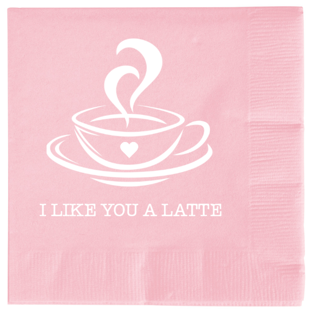 Happy Valentines Day Like You Latte 2ply Economy Beverage Napkins Style 100085