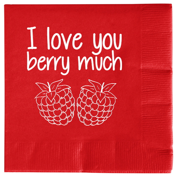 Wedding Love You Berry Much 2ply Economy Beverage Napkins Style 101525