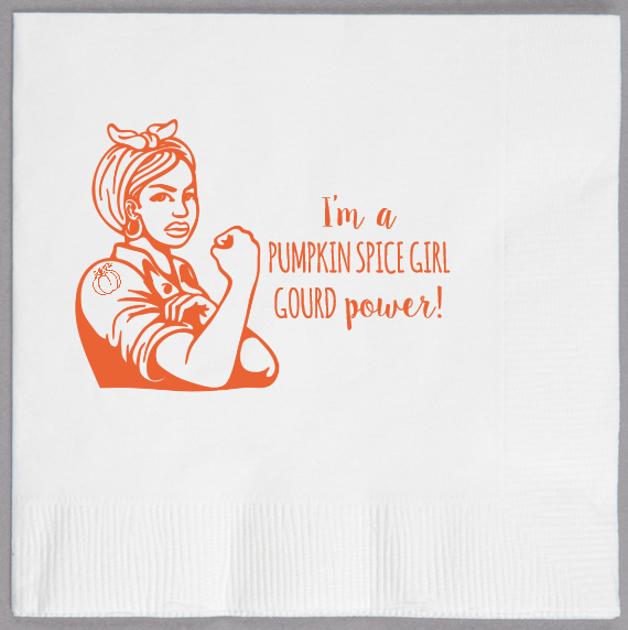 Fall Im Power Pumpkin Spice Girl Gourd 2ply Economy Beverage Napkins Style 111962