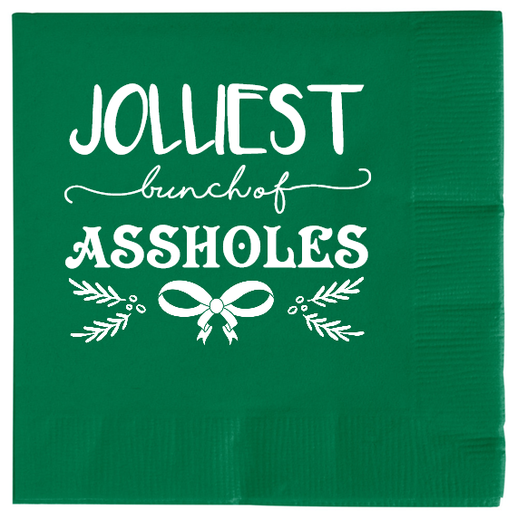 Christmas Jolliest bunch Of Assholes 2ply Economy Beverage Napkins Style 114634