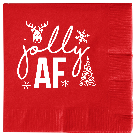 Christmas Jolly Af 2ply Economy Beverage Napkins Style 114623