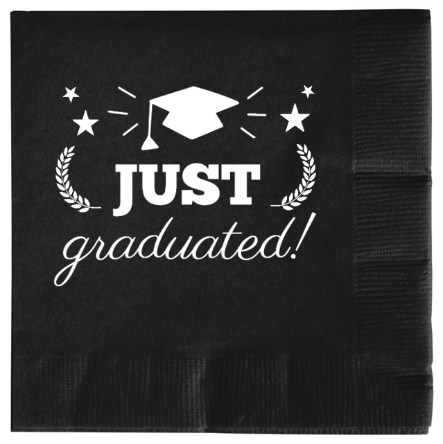 Graduation Just Graduated 2ply Economy Beverage Napkins Style 133445