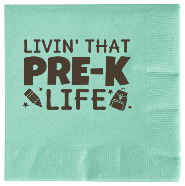 Back To School LIVIN THAT PRE-K LIFE 2ply Economy Beverage Napkins Style 139777