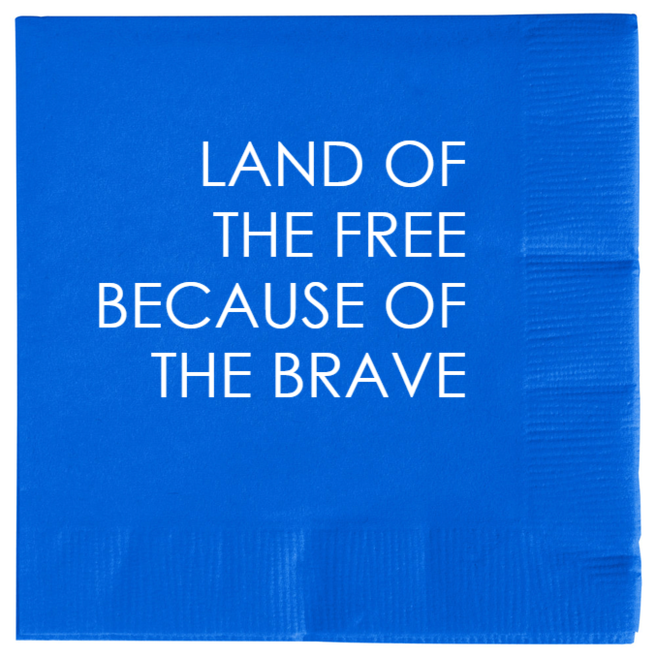 Memorial Day Land OfThe FreeBecause Brave 2ply Economy Beverage Napkins Style 135706