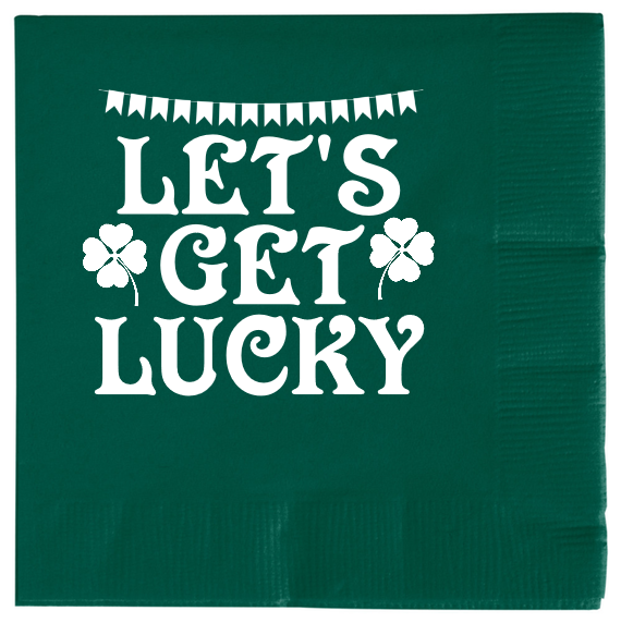 Saint Patricks Day Lets Get Lucky 2ply Economy Beverage Napkins Style 102575