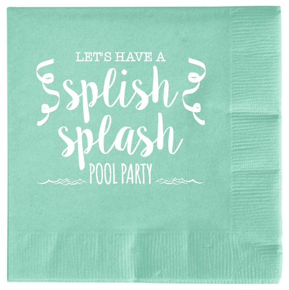 Pool Party Lets Have Splish Splash 2ply Economy Beverage Napkins Style 106196