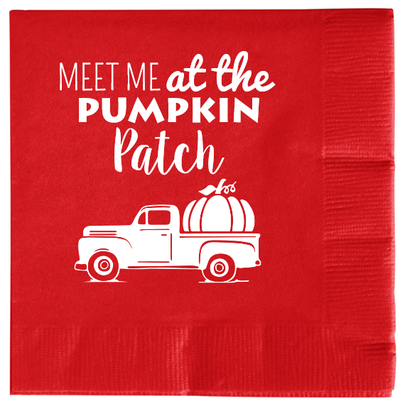 Fall Meet Me At The Pumpkin Patch 2ply Economy Beverage Napkins Style 112226