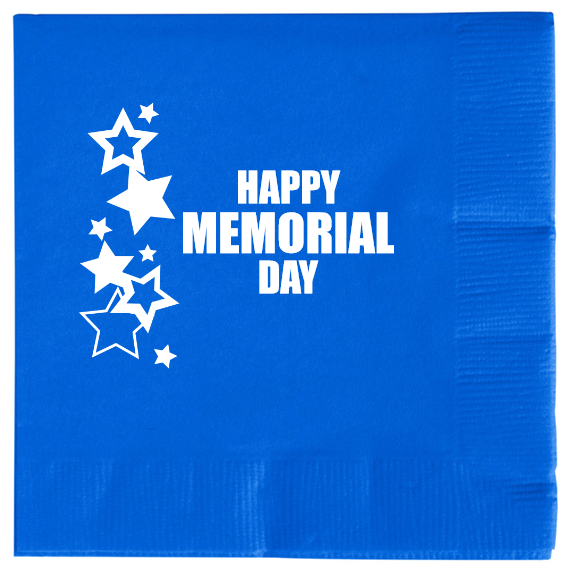 Memorial Day Happy 2ply Economy Beverage Napkins Style 106700