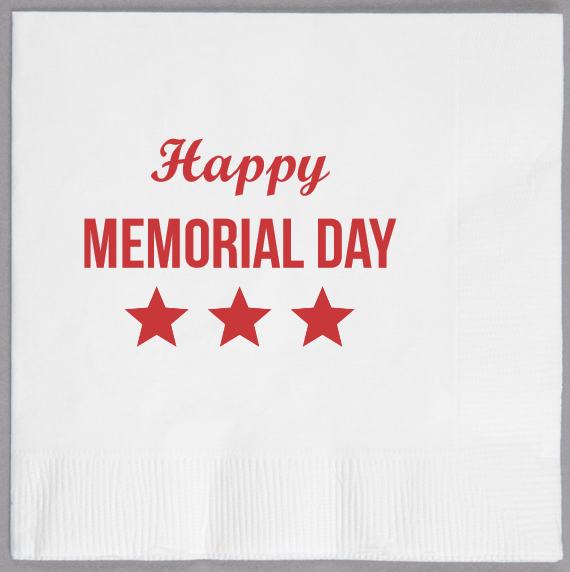 Memorial Day Happy 2ply Economy Beverage Napkins Style 106301