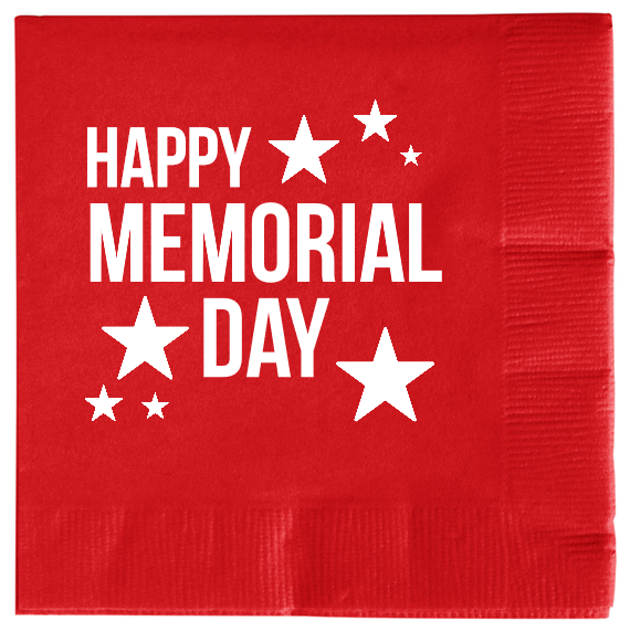 Memorial Day Happy 2ply Economy Beverage Napkins Style 106192